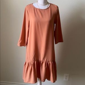 Farrow Clothing Women's Peach Peplum Dress Size S